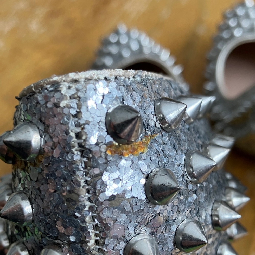 ShoeMint Silver Spiked Heels - Picture 7 of 10